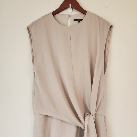 Tibi Savanna Double Layer Tie Front Dress Blush Cream Color Sz 6 TriacetateBlend - Picture 6 of 16